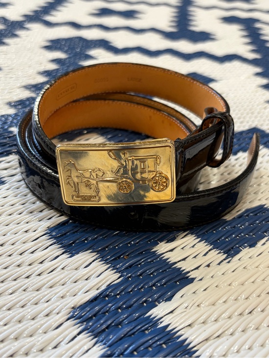Coach Black Skinny Belt Gold Buckle Women\'s L Designer main image 6